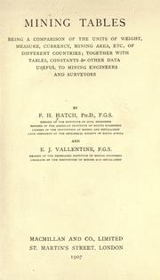 Cover of: Mining tables by F. H. Hatch