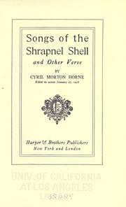 Cover of: Songs of the shrapnel shell, and other verse