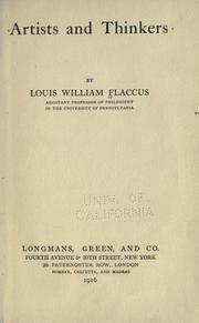 Cover of: Artists and thinkers by Louis William Flaccus
