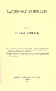 Cover of: Latter-day pamphlets. by Thomas Carlyle