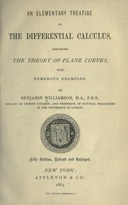 Cover of: An elementary treatise on the differential calculus by Williamson, Benjamin