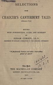 Cover of: Selections from Chaucer's Canterbury tales (Ellesmere text) Edited with introd., notes, and glossary