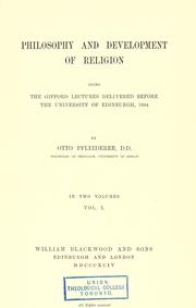 Cover of: Philosophy and development of religion