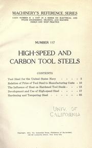 Cover of: High-speed and carbon tool steels. by 
