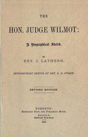 Cover of: The Hon. Judge Wilmot by J. Lathern