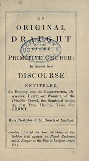 Cover of: An original draught of the primitive church