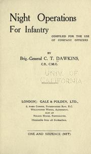 Cover of: Night operations for infantry by Charles Tyrwhitt Dawkins