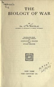 Cover of: The biology of war