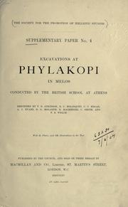 Excavations at Phylakopi in Melos, conducted by the British School at Athens, described by T.D. Atkinson [and others] by British School at Athens