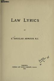 Law lyrics by Edward Douglas Armour