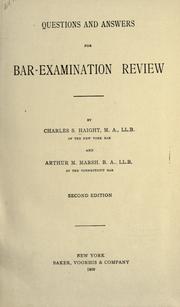 Questions and answers for bar-examination review by Charles Sherman Haight