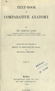 Cover of: Text-book of comparative anatomy by Arnold Lang