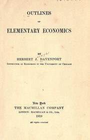 Cover of: Outlines of elementary economics by Herbert Joseph Davenport