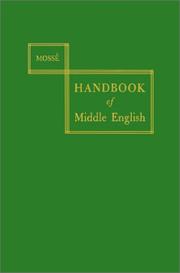 Handbook of Middle English by Fernand Mossé