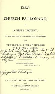 Cover of: Essay on church patronage; or a brief inquiry by Sinclair, John