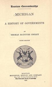 Cover of: Michigan by Thomas McIntyre Cooley, Thomas McIntyre Cooley