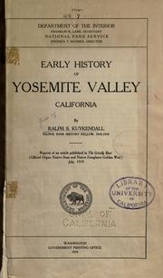 Cover of: Early history of Yosemite valley, California by Ralph S. Kuykendall