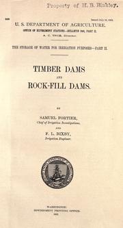 Cover of: The storage of water for irrigation purposes