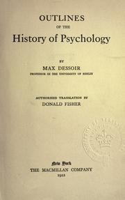 Cover of: Outlines of the history of psychology