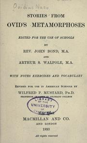 Cover of: Stories from Ovid's Metamorphoses: ed. for the use of schools