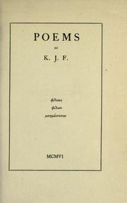 Cover of: Poems by K.J.F.