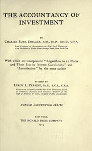 Cover of: The accountancty of investment by Charles E. Sprague, Charles E. Sprague