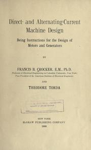Cover of: Direct- and alternating-current machine design by Francis Bacon Crocker