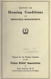 Cover of: Report on housing conditions in Springfield, Massachusetts. by Bureau of social research of New England.