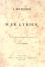 Cover of: A selection of war lyrics by by F.O.C. Darley