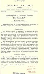 Cover of: Redescription of Ischadites koenigii Murchison, 1839