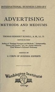 Cover of: Advertising methods and mediums