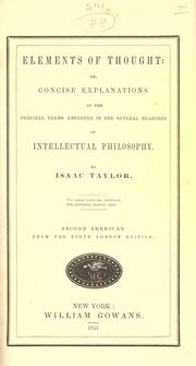 Front cover of Elements of thought by Isaac Taylor