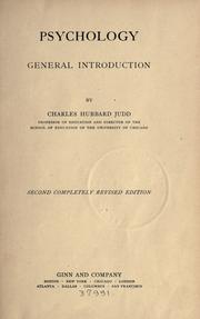 Cover of: Psychology, general introduction by Charles Hubbard Judd