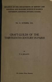 Cover of: Craft-guilds of the thirteeth century in Paris