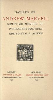 Cover of: Satires of Andrew Marvell ...