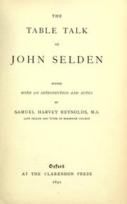 Cover of: The table talk of John Selden by John Selden