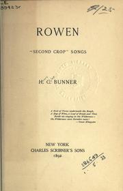 Cover of: Rowen: "second crop" songs.