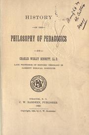 Cover of: History of the philosophy of pedagogics. --.