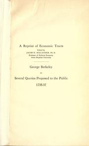 Cover of: Several queries proposed to the public, 1735-37.