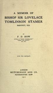 Cover of: A memoir of Biship Sir Lovelace Tomlinson Stamer