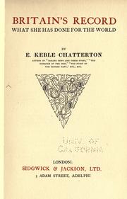 Cover of: Britain's record by E. Keble Chatterton