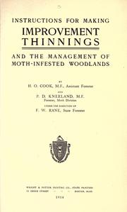 Cover of: Instructions for making improvement tinnings and the management of moth-nfested woodlands