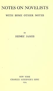 Cover of: Notes on novelists by Henry James