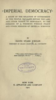 Cover of: Imperial democracy by David Starr Jordan, David Starr Jordan