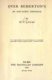 Cover of: Over Bemerton's by E. V. Lucas