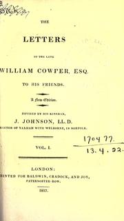 Cover of: Letters to his friends. by William Cowper