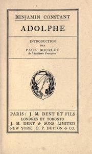 Cover of: Adolphe by Benjamin Constant