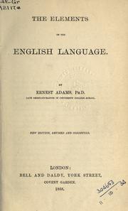 Cover of: The elements of the English language.
