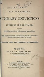 Cover of: Law and practice of summary convictions by Justices of the Peace
