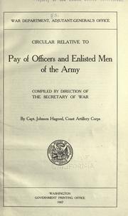 Cover of: Circular relative to pay of officers and enlisted men of Army